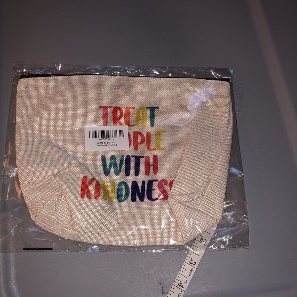 Treat People With Kindness Zip-up, Canvas, Make-up, Goodie Bag